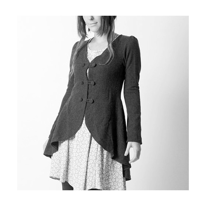 Designer steampunk swallowtail jacket, pleated back - CUSTOM HANDMADE