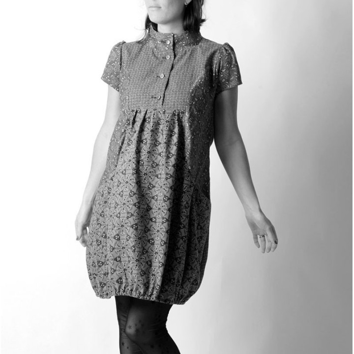 Short sleeved bubble dress - CUSTOM HANDMADE