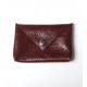 Crimson red varnished leather small pouch for cards or coins