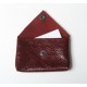 Porte-carte ou porte-monnaie en cuir bordeaux vernis idée cadeau originaux