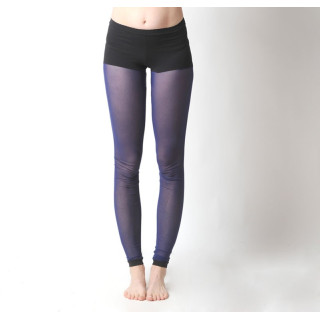 Collants Leggings résille bleue et short noir intégré jeune créatrice française