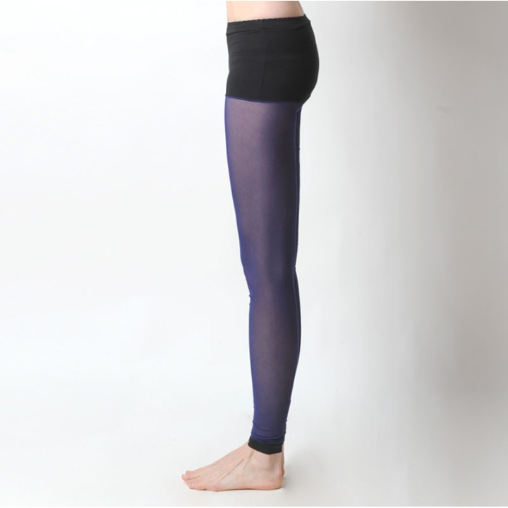 Collants Leggings résille bleue et short noir intégré idée cadeaux pour femme