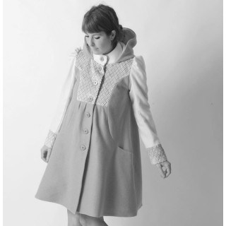 Manteau femme créateur trapèze sur mesure