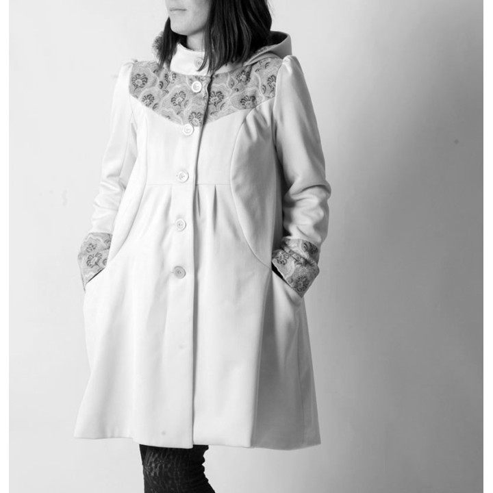 Manteau femme créateur trapèze sur mesure