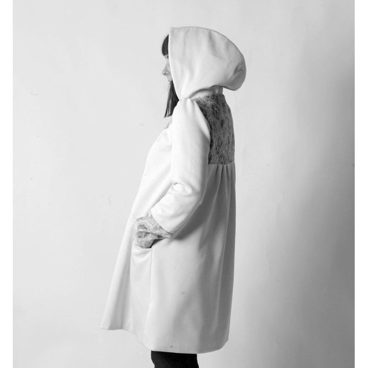 A-lined winter coat with wide hood - CUSTOM HANDMADE