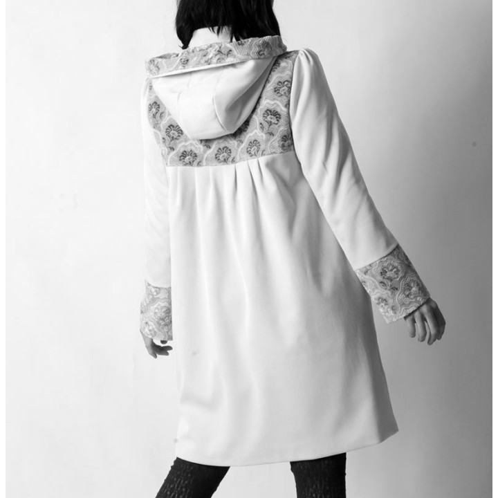 Manteau femme créateur trapèze sur mesure