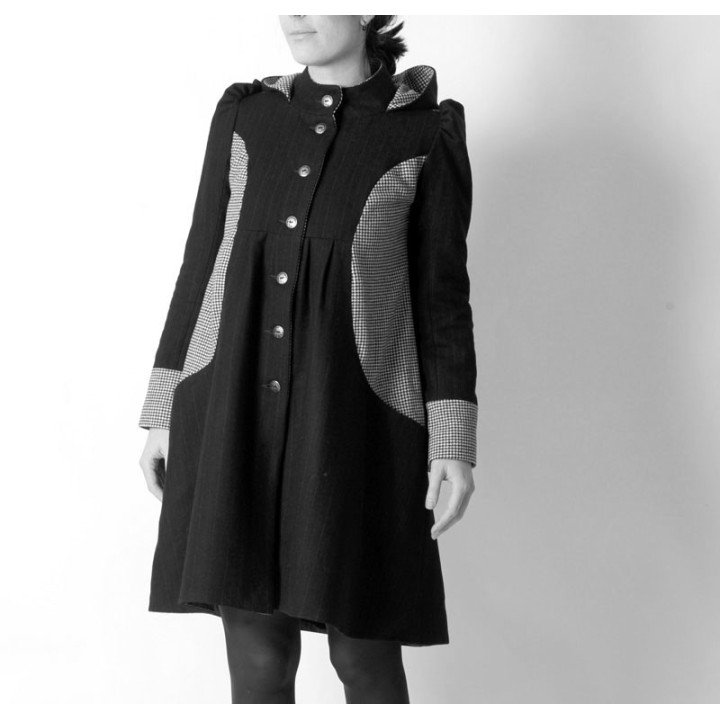 A-lined winter coat with wide hood - CUSTOM HANDMADE