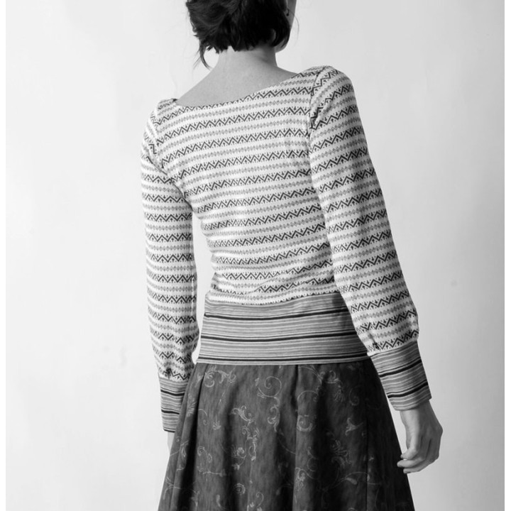 Jersey or knit top, 3/4 length sleeves - CUSTOM HANDMADE