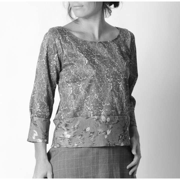 Jersey or knit top, 3/4 length sleeves - CUSTOM HANDMADE