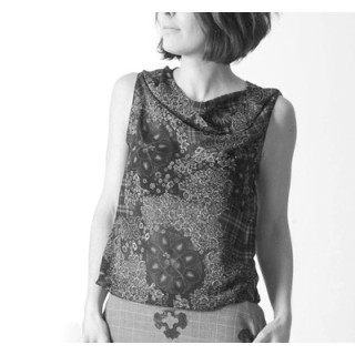 Sleeveless wide cowl top - CUSTOM HANDMADE