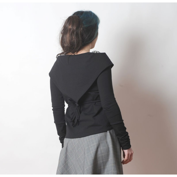 Gilet femme noir transformable made in France