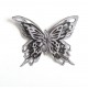 Broche papillon, idée cadeau pour femme cuir violet et noir