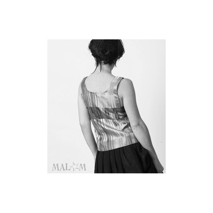 Sleeveless tank top in fabric and jersey - CUSTOM HANDMADE