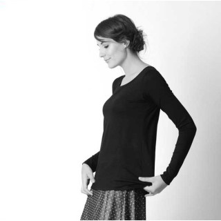Top long en jersey, manches longues étroites - PERSONNALISABLE