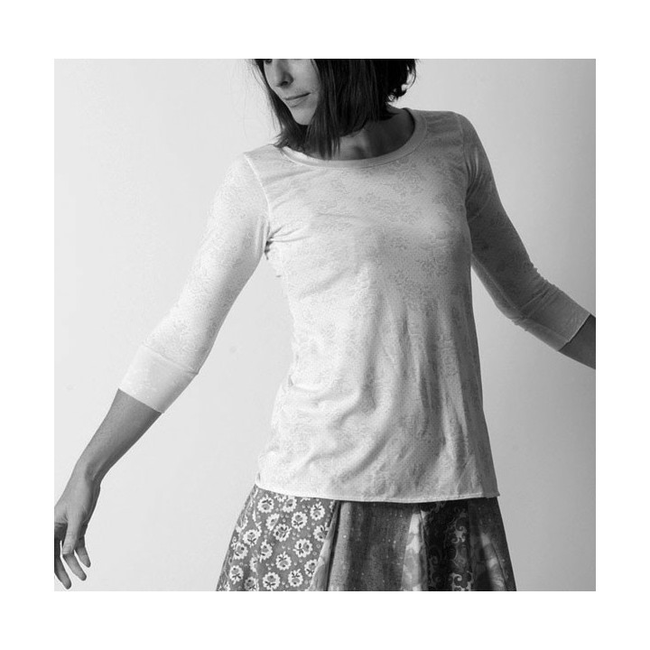 Top long en jersey, manches longues étroites - PERSONNALISABLE