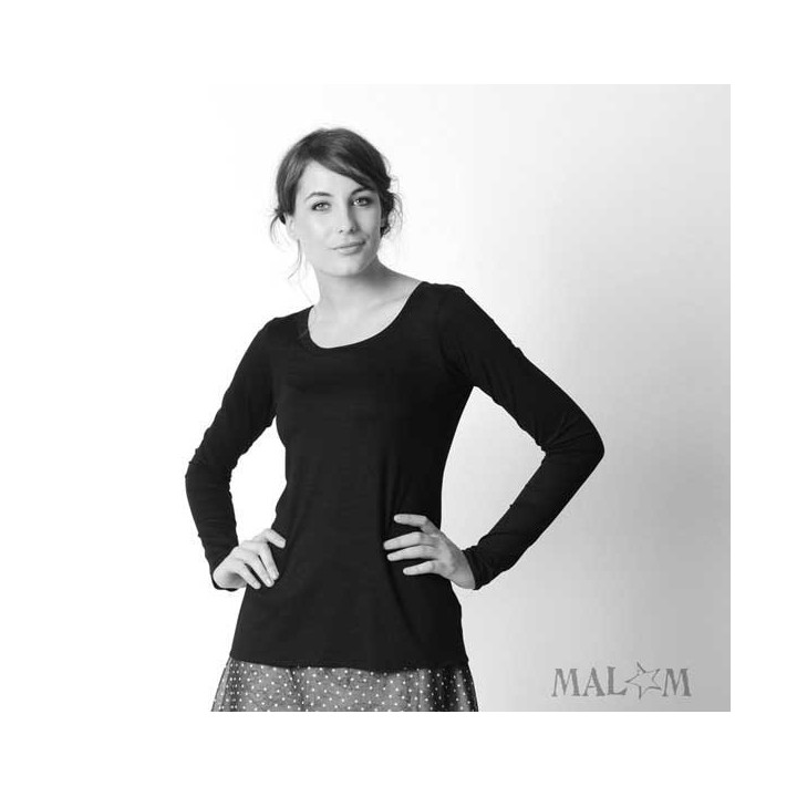 Long jersey top, long narrow sleeves - CUSTOM HANDMADE