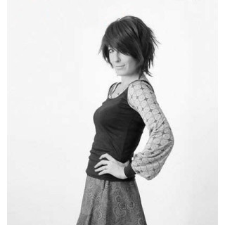 Jersey top, low back, long sleeves gathered at wrist - CUSTOM HANDMADE