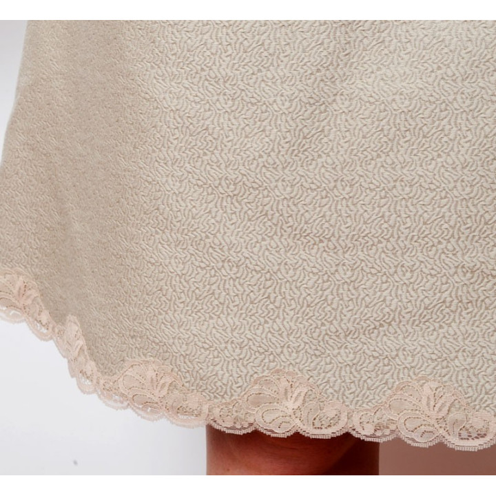 Textured beige trapeze skirt