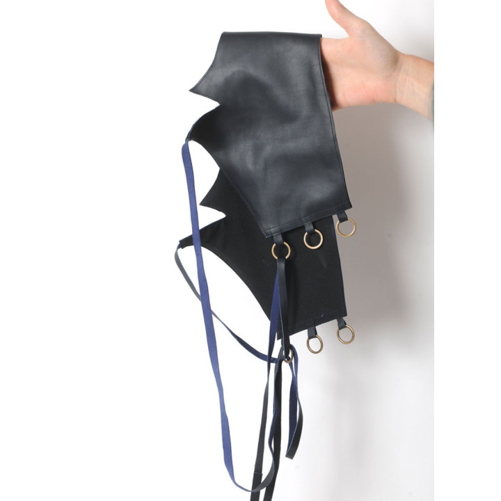 Bustier original lacé sous poitrine en cuir bleu foncé