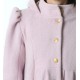 Powder pink wool winter coat with round hood, wool and velvet