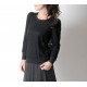 Sheer black lace sweater, 3/4 length sleeves