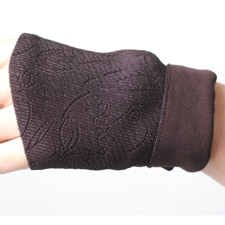 Gantelets mitaines original et artisanal femme couleur prune