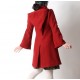 Manteau made in france rouge d'hiver à Capuche de Lutin en laine