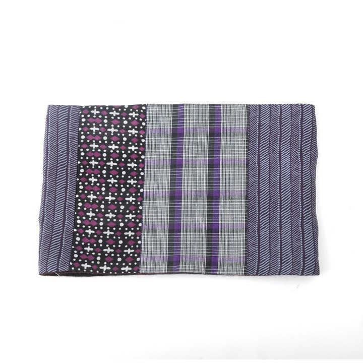 Purple and grey patchwork Cowl Scarf, supple neckwarmer