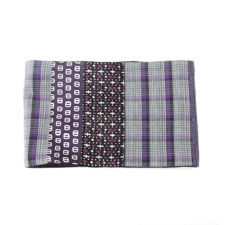 Purple and grey patchwork Cowl Scarf, supple neckwarmer