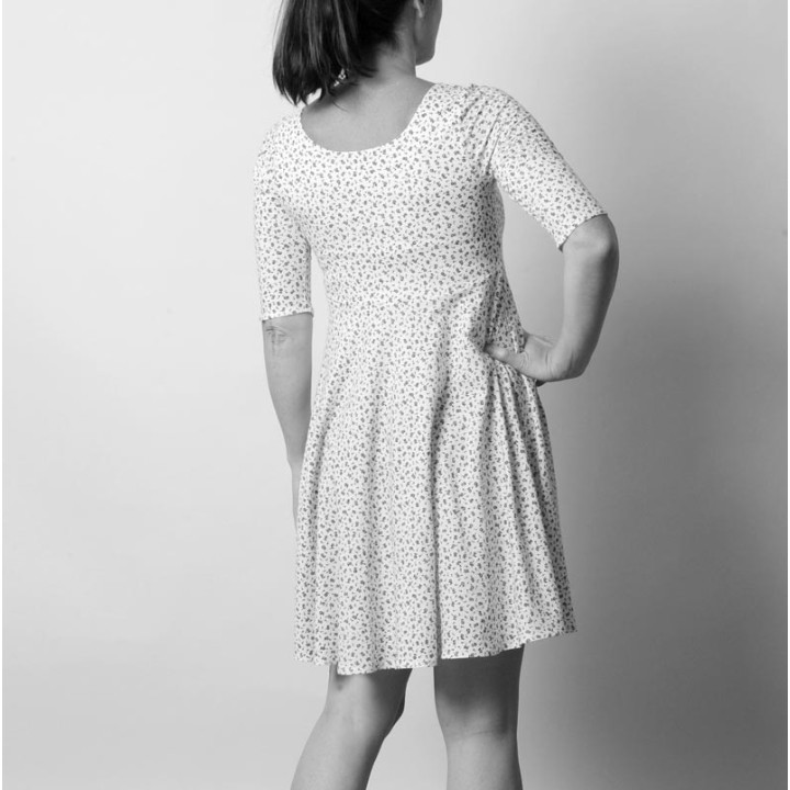 Robe taille empire, décolleté plissé, jersey - PERSONNALISABLE