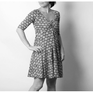 Robe taille empire, décolleté plissé, jersey - PERSONNALISABLE