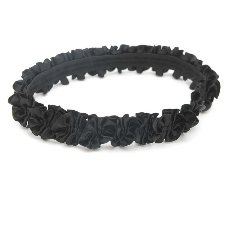 Headband made in france créateur noir à fronces idée cadeau pour femme 