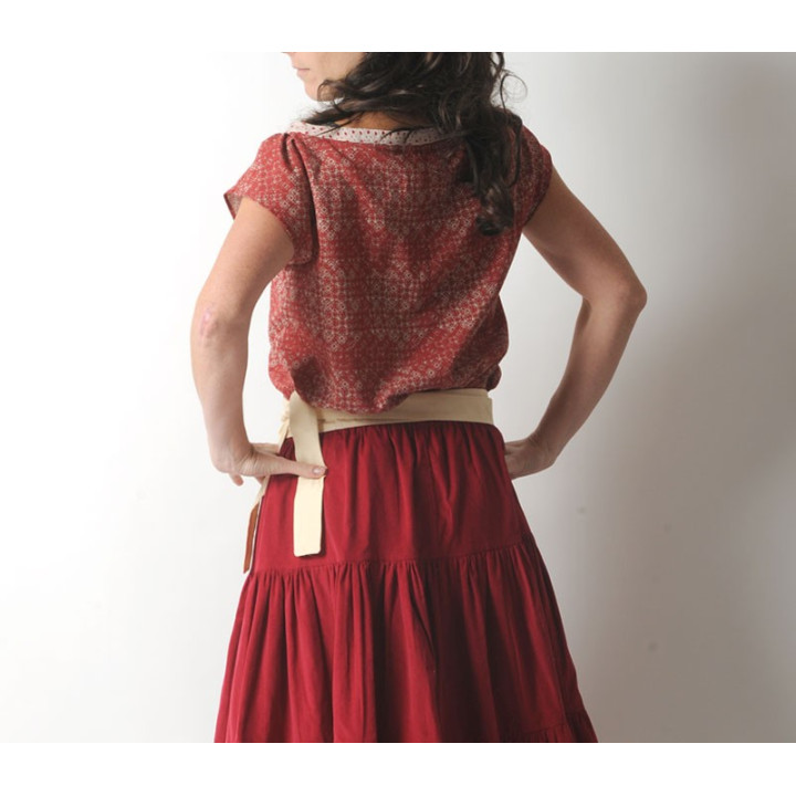 Wide cream silk Headband with large flower