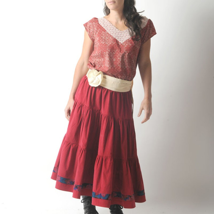 Wide cream silk Headband with large flower