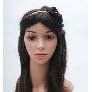 Headband fait main en france doré, fleur en tissu imprimé