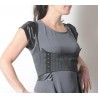 Grey striped underbust bustier with lace-up