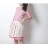 Short white, pink and golden beige pleated skirt