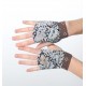 Grey and brown floral fingerless gauntlets