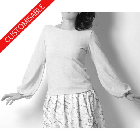 Womens sweater with puffy sleeves - CUSTOM HANDMADE