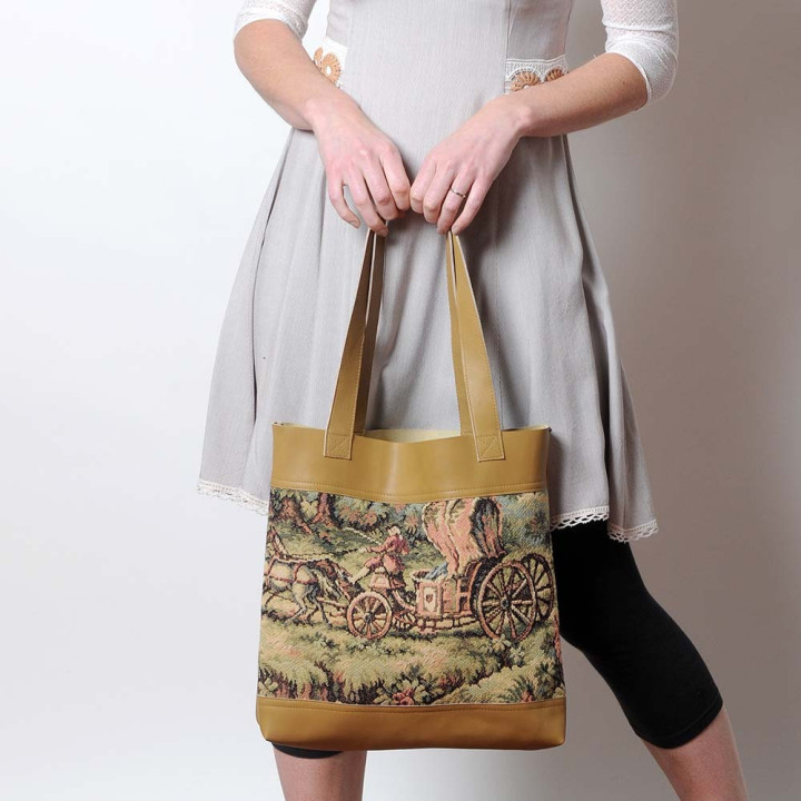 Sac beige shopping cabas made in France créateur français