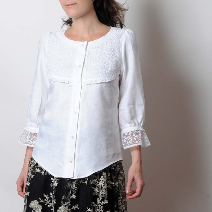 Chemisier blanc vêtements originaux fabrication artisanale made in France