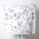 White cotton scarf with lace trim, flowers and butterflies