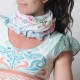 Foulard blanc et dentelle, fleurs et papillons accessoires originaux made in France