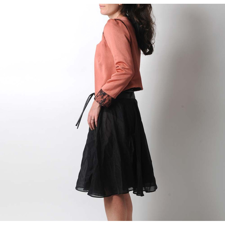 Veste rose et noire originale fabriqué en France créateur femme