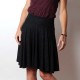 Flared sparkly black stretchy jersey skirt