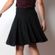 Flared sparkly black stretchy jersey skirt