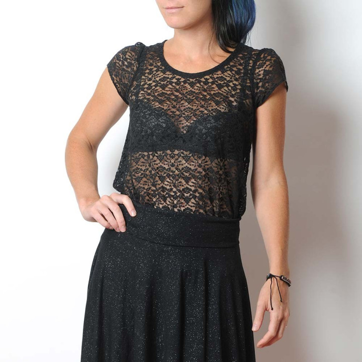 Pull noire transparent fait main en France fabrication artisanale