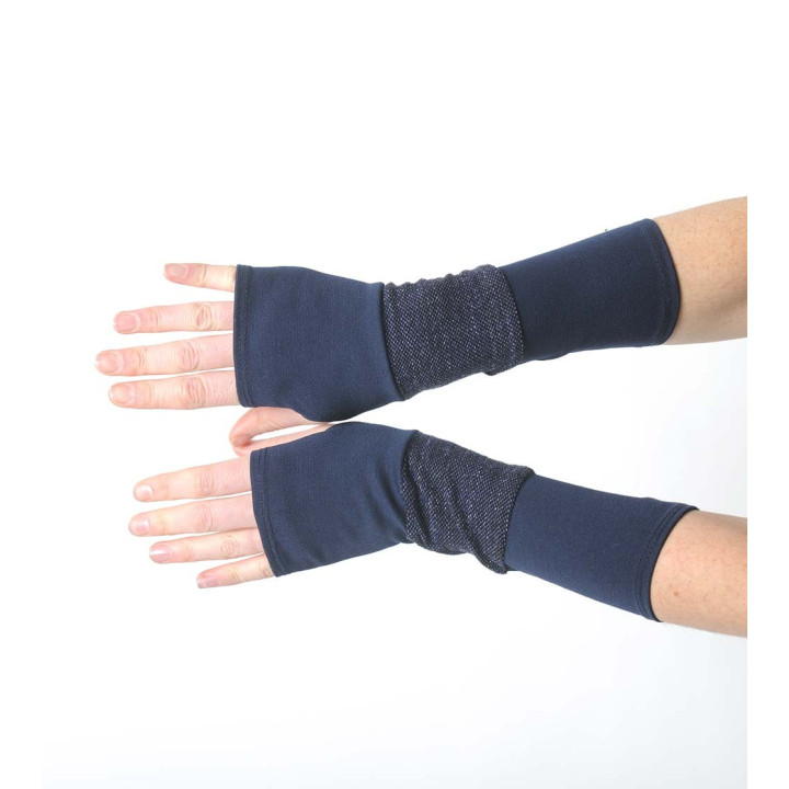 Mitaines bleu accessoire original femme fabrication française