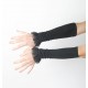 Long black cuffs with voile ruffles