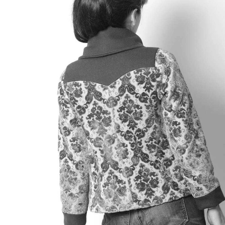 Veste courte d'hiver à grand col - PERSONNALISABLE